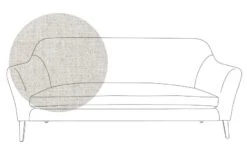 Wallis 4 Seater Sofa Broad Weave Tin Walnut Feet