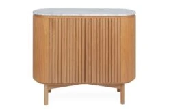 Remi Small Sideboard In Oak And White Marble