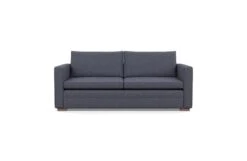 Palermo 3 Seater Sofa Loop Boucle Navy Walnut Feet