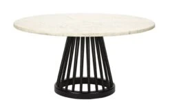 Tom Dixon Fan Large Table Marble Black Screw Base