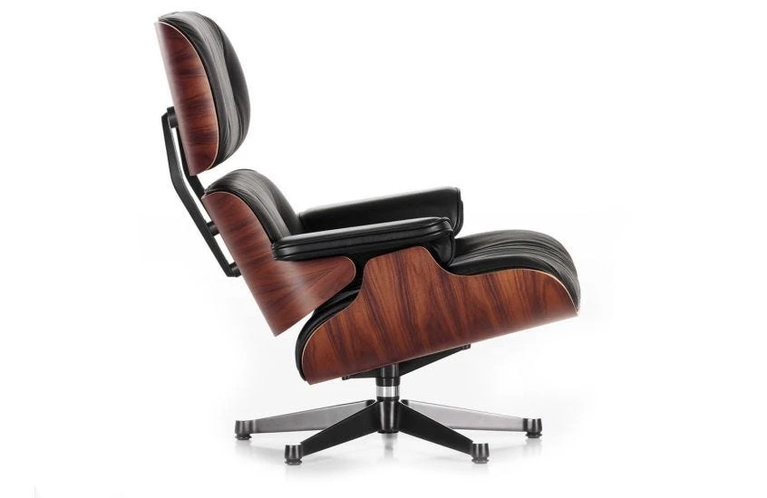 Vitra Tall Eames Lounge Chair In Santos Palisander & Black Leather 10 Vitra Tall Eames Lounge Chair In Santos Palisander & Black Leather - Image 8