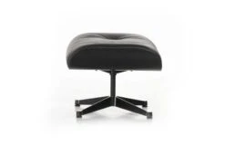Vitra Tall Eames Lounge Ottoman In Black Ash & Black Leather