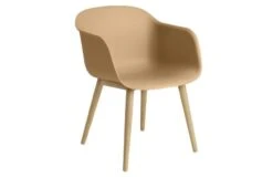 Muuto Fiber Armchair Wood Base Normal Shell Ochre/Oak