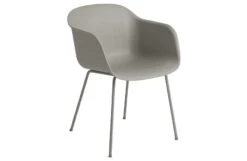 Muuto Fiber Armchair Tube Base Normal Shell Grey/Grey