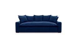 Brompton 4 Seater Sofa Velvet Midnight Walnut Stain Feet