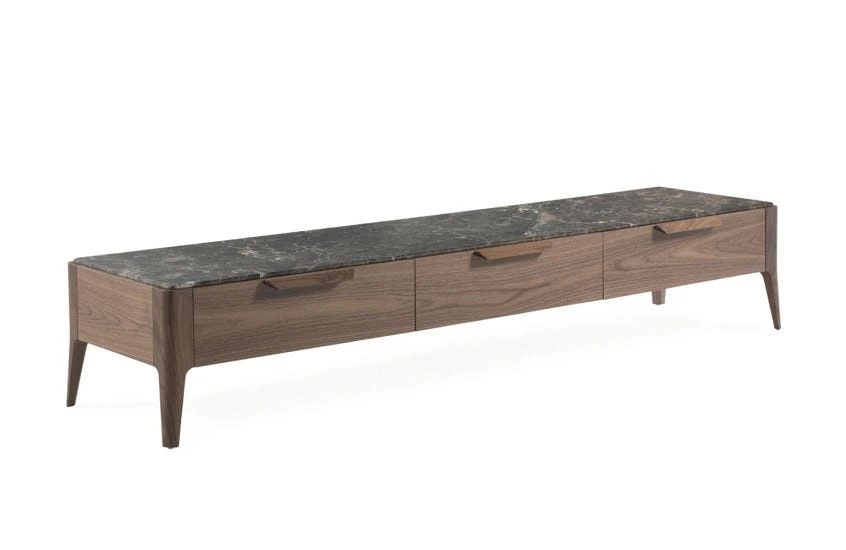 Atlante TV Unit Walnut & Emperador Marble 3 Atlante TV Unit Walnut & Emperador Marble