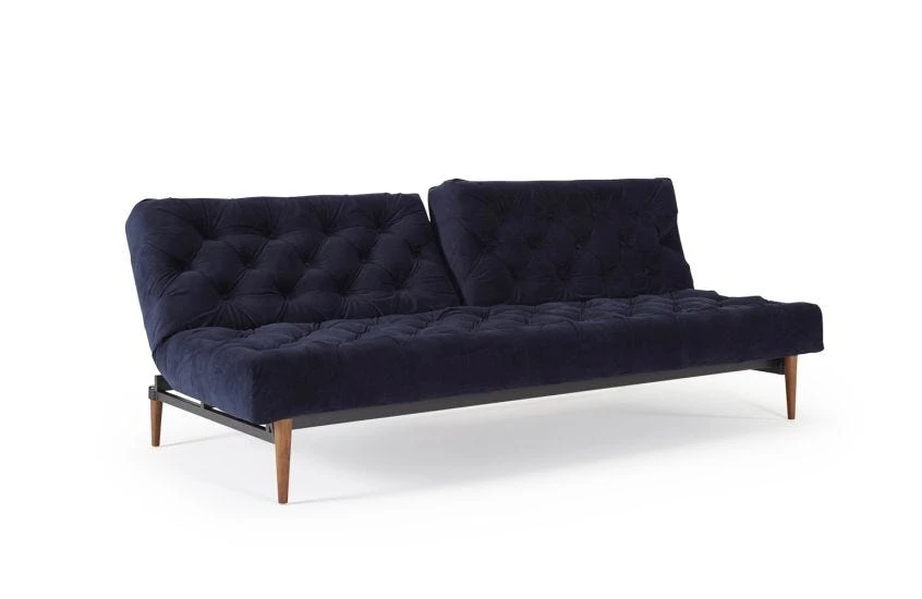 40 Winks Sofa Bed Velvet Dark Blue 6 40 Winks Sofa Bed Velvet Dark Blue - Image 4