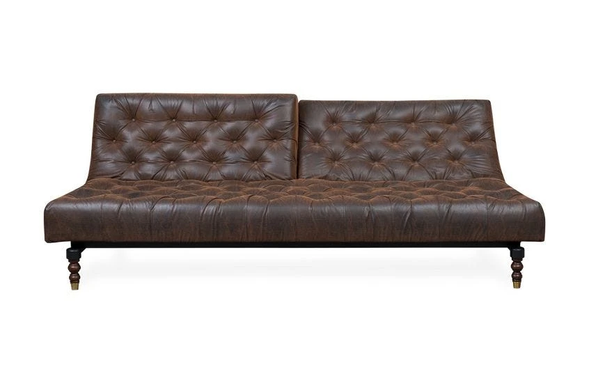 40 Winks Sofa Bed In Antique Faux Leather Brown Dark Turned Feet 15 40 Winks Sofa Bed In Antique Faux Leather Brown Dark Turned Feet - Image 13