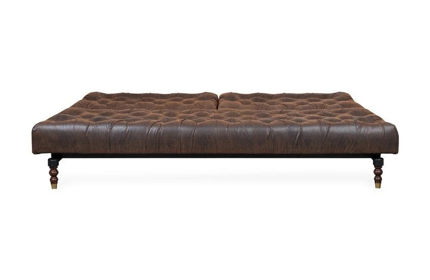 40 Winks Sofa Bed In Antique Faux Leather Brown Dark Turned Feet 11 40 Winks Sofa Bed In Antique Faux Leather Brown Dark Turned Feet - Image 9
