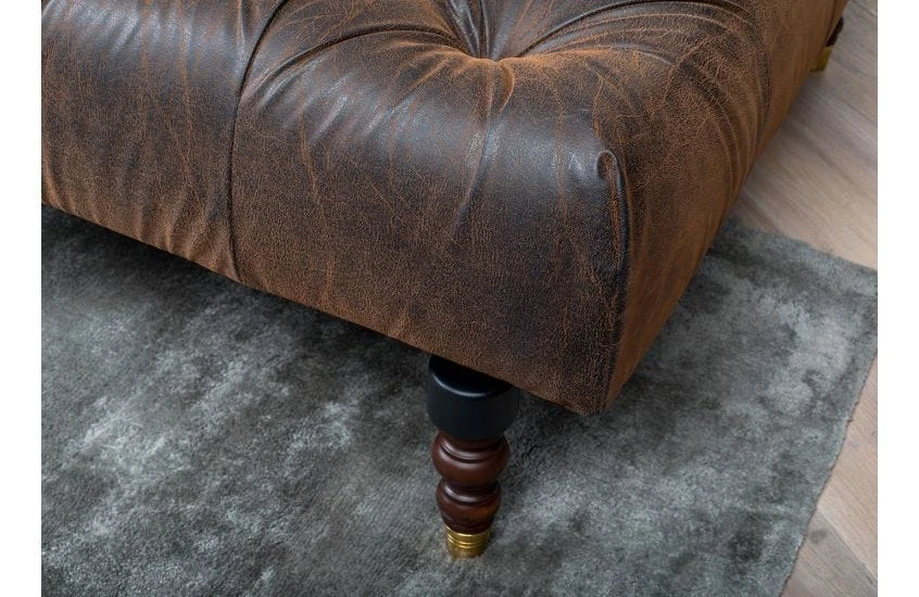 40 Winks Sofa Bed In Antique Faux Leather Brown Dark Turned Feet 12 40 Winks Sofa Bed In Antique Faux Leather Brown Dark Turned Feet - Image 10