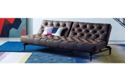 40 Winks Sofa Bed In Antique Faux Leather Brown Dark Turned Feet 21 40 Winks Sofa Bed In Antique Faux Leather Brown Dark Turned Feet -Vitra || Muuto Sales 4 0 40winks lifestyle580 1
