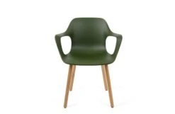 Vitra HAL RE Armchair Wood In Ivy With Natural Oak Base