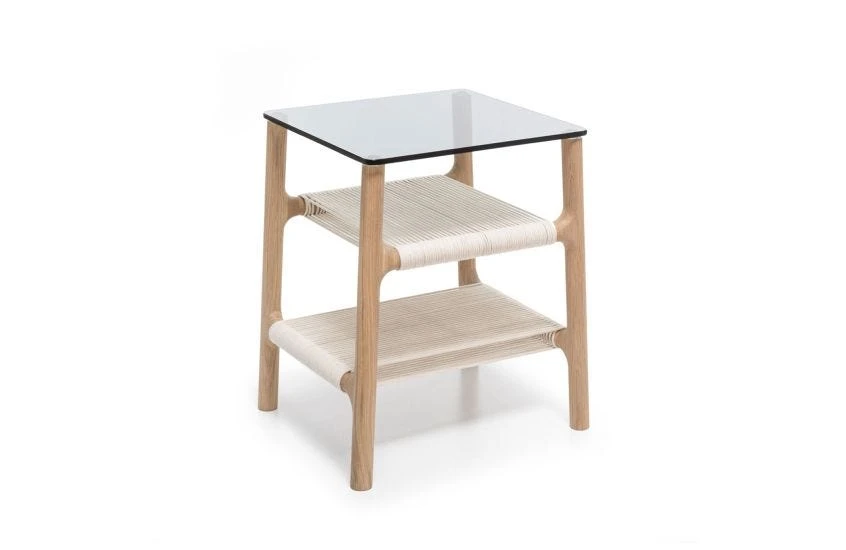 Fawn Side Table Oak & Grey Glass 6 Fawn Side Table Oak & Grey Glass - Image 4