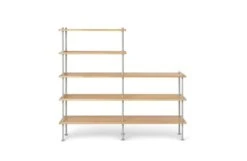 BM0253 Shelving System Configuration 2 -Vitra || Muuto Sales b m bm0253 config2 oiled oak grey legs 14x10 1