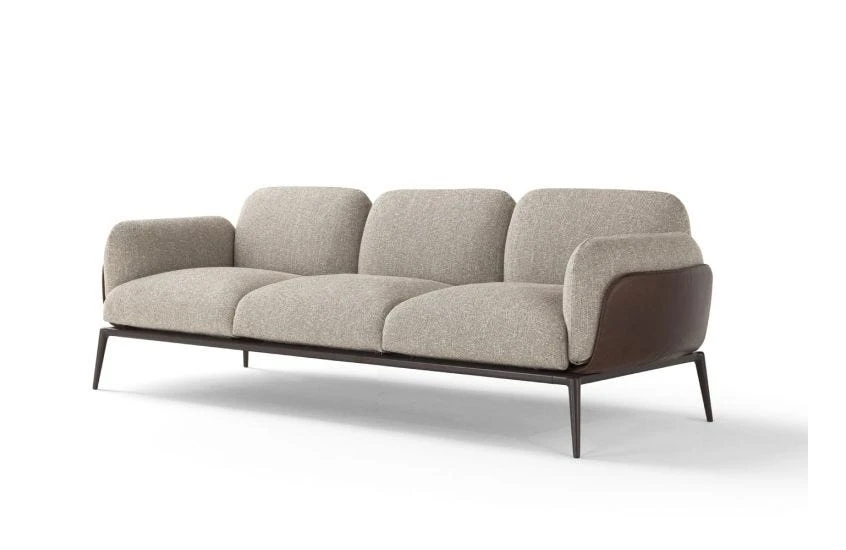 Brooklyn Sofa Shell Leather Stonewash 266 Cushions Fabric Numa 01 Base Ral 8019 4 Brooklyn Sofa Shell Leather Stonewash 266 Cushions Fabric Numa 01 Base Ral 8019 - Image 2