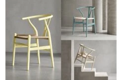 CH24 Wishbone Chair In Ilse Crawford Colours -Vitra || Muuto Sales ch24 ic collage lifestyle