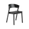 Muuto Cover Side Chair Black Oak With Black Leather Seat -Vitra || Muuto Sales cover side chair black on black 2