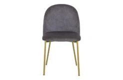 Set Of Two Daliah Velvet Dining Chairs Ash Grey Brass Legs