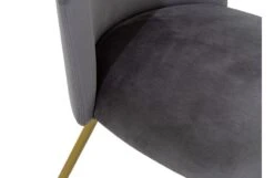 Set Of Two Daliah Velvet Dining Chairs Ash Grey Brass Legs -Vitra || Muuto Sales daliah brass legs 9121