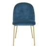 Set Of Two Daliah Velvet Dining Chairs Ocean Blue Brass Legs