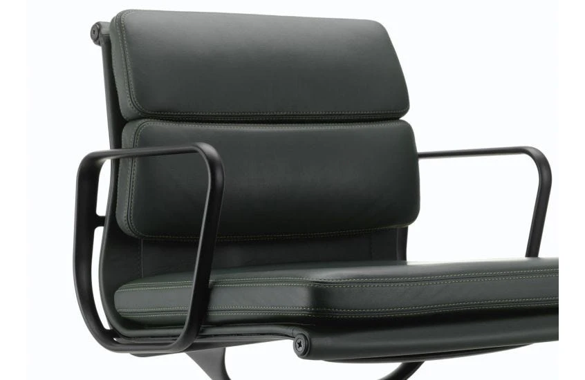 Vitra Eames EA208 Soft Pad Chair Leather Premium Jade Deep Black Base New Height 8 Vitra Eames EA208 Soft Pad Chair Leather Premium Jade Deep Black Base New Height - Image 6