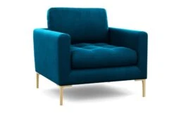 Eton Armchair -Vitra || Muuto Sales eton armchair velvet teal brass legs angle