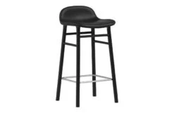 Normann Copenhagen Form Barstool With Leather Seat 26 Normann Copenhagen Form Barstool With Leather Seat -Vitra || Muuto Sales form barstool ultra leather 41599 black oak angle 1