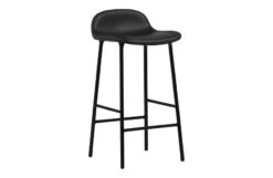 Normann Copenhagen Form Barstool With Leather Seat 27 Normann Copenhagen Form Barstool With Leather Seat -Vitra || Muuto Sales form barstool ultra leather 41599 black steel angle 1