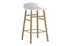 Normann Copenhagen Form Barstool With Plastic Seat -Vitra || Muuto Sales form barstool white oak angle 1