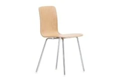 Vitra HAL Ply Tube Chair In Oak With Chrome Base