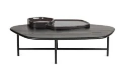 Lewa Low Coffee Table Black Stained Ash Top Black Cermaic Holder