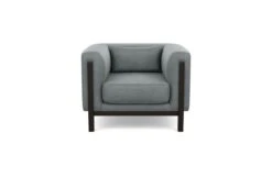 Massimo Armchair Marylebone Velvet Smoke Black Ash Feet