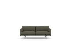 Muuto Outline 2 Seater Sofa -Vitra || Muuto Sales mg003349black kvadrat fiord fabric dark green 961