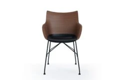 Kartell Q/Wood SN Dining Chair Basic Veneer Black Seat