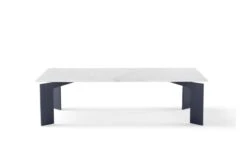 Range Rectangular Coffee Table Marble Carrara Top Metal Base Ral 7016