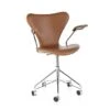 Fritz Hansen Series 7 Swivel Armchair In Walnut Leather -Vitra || Muuto Sales series 7 upholstered leather 2