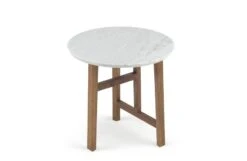 Trio Side Table Oiled Danish Walnut Marble Top