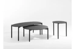 Kartell Undique Side Table Black Terrazzo Top Black Base